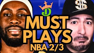 NBA DFS Tuesday 2/3 (DraftKings NBA MUST PLAYS) | NBA DFS Picks