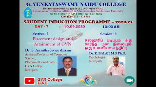 Celebrity Placement & Psychological Sessions  l  Day 7 - Student Induction Programme 2020-21 @GVNCollege Wealth