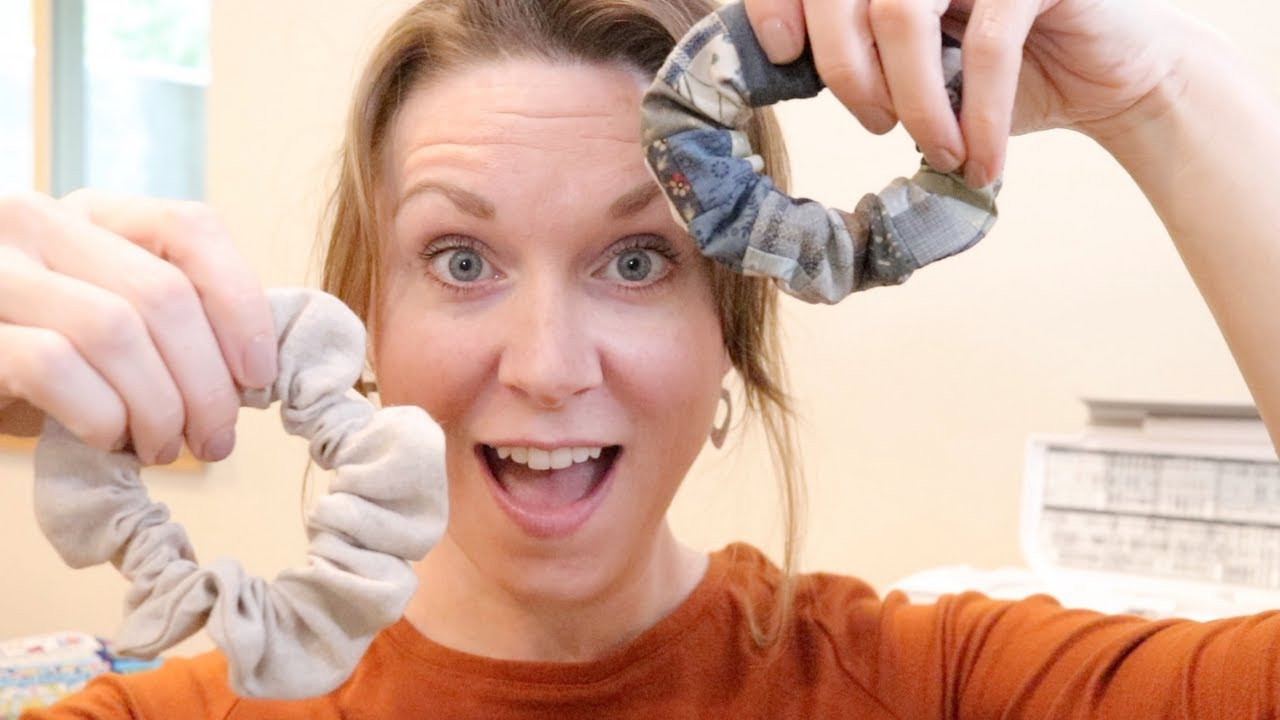 SEW WITH ME | SIMPLE BEGINNER HOW TO SEW HAIR SCRUNCHIES TUTORIAL | HAIR SCRUNCHIE DIY