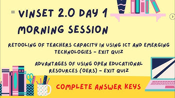 VINSET 2.0 DAY 1 MORNING SESSION// COMPLETE ANSWER KEYS