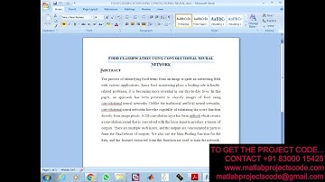 FOOD CLASSIFICATION USING CONVOLUTIONAL NEURAL NETWORKS