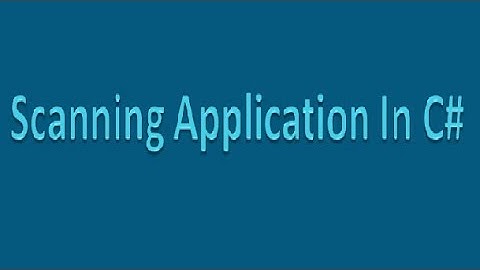 Scanning Programming With C# Windows Forms : Display List Of Scanner In Combo-Box