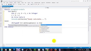Using On Error GoTo 0 TypeOf Error in VB NET 2012
