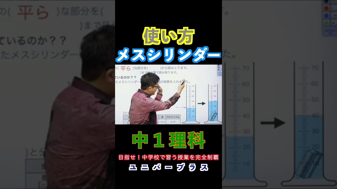 メスシリンダー使い方 Shorts 中学生 中学理科 化学 メスシリンダー Youtube