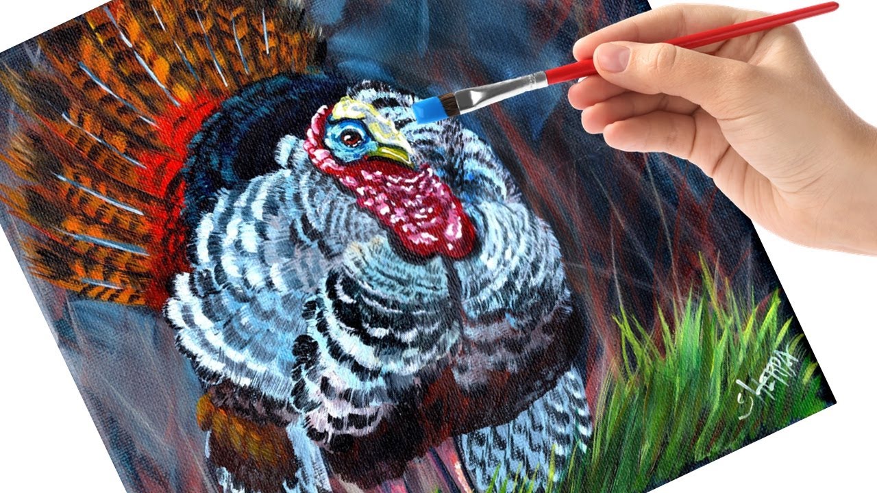 Wild Turkey Acrylic Tutorial Live Streaming virtual Art class