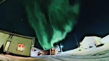 Aurora Borealis Northern Light - Norway, Timelapse Starlapse Insta360. Crazy wild beautiful night.