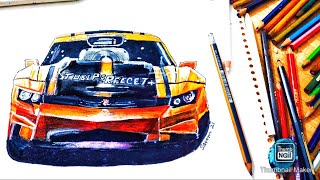 Amazing 3D super car drawing coloring with pencil by tube perfect plus screenshot 5