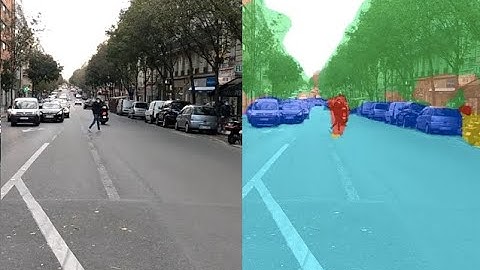 Real Time Road Semantic Segmentation at Avenue Parmentier, Paris 11th arrondissement.