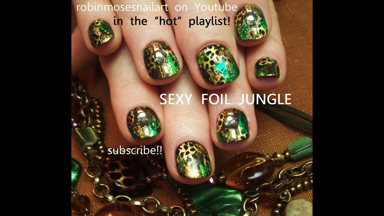 Camo Nail Art using Foil