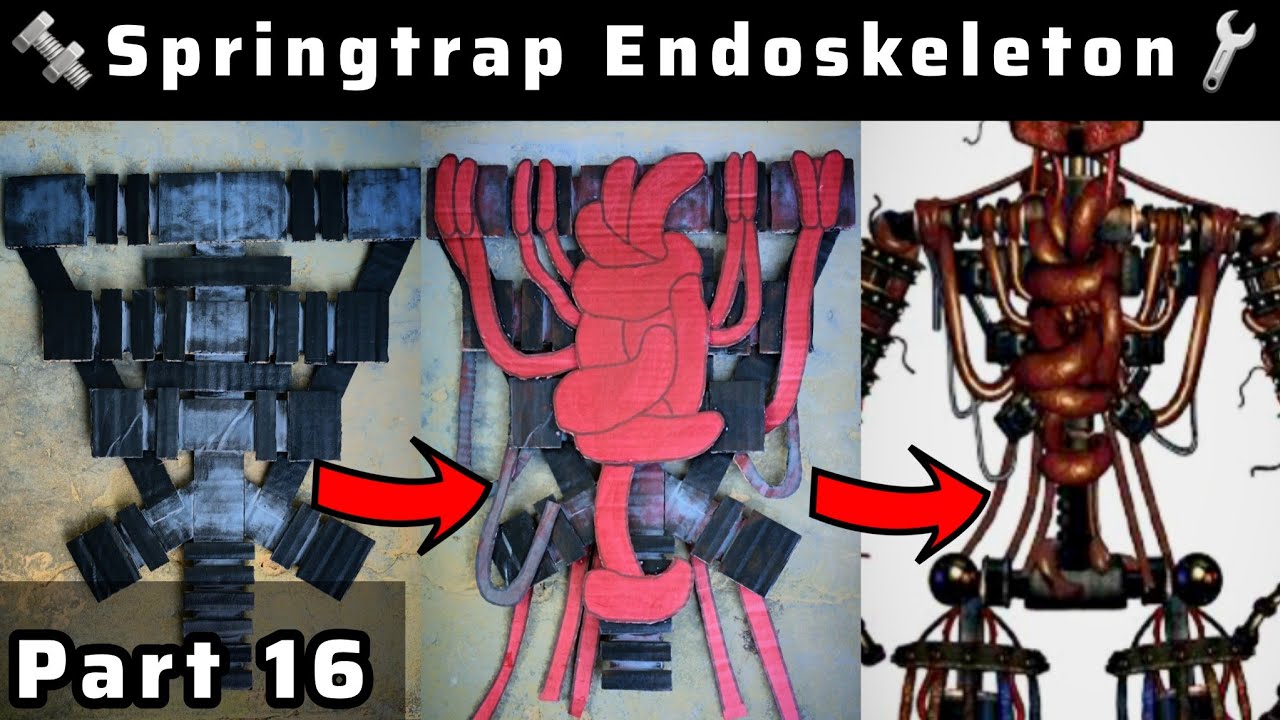 How to Make Springtrap Endoskeleton with Cardboard | FNAF DIY Part 16 ...