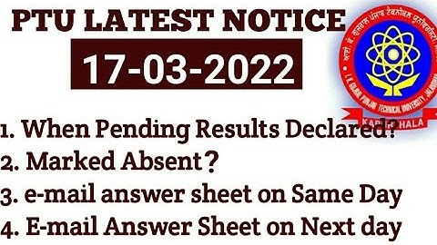 PTU LATEST NOTICE | Pending Result Announcement | Answer Sheets Not Uploaded Queries | Watch it