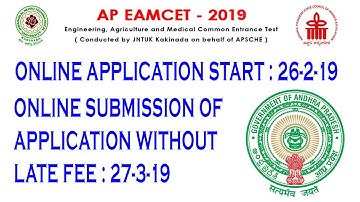 AP EAMCET 2019 notification schedule released online apply,Exam dates | telugu job portal