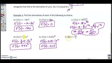 Section 2-6 Video 1- Derivative Rules-  Constant, Sum, Difference, and Constant Multiple