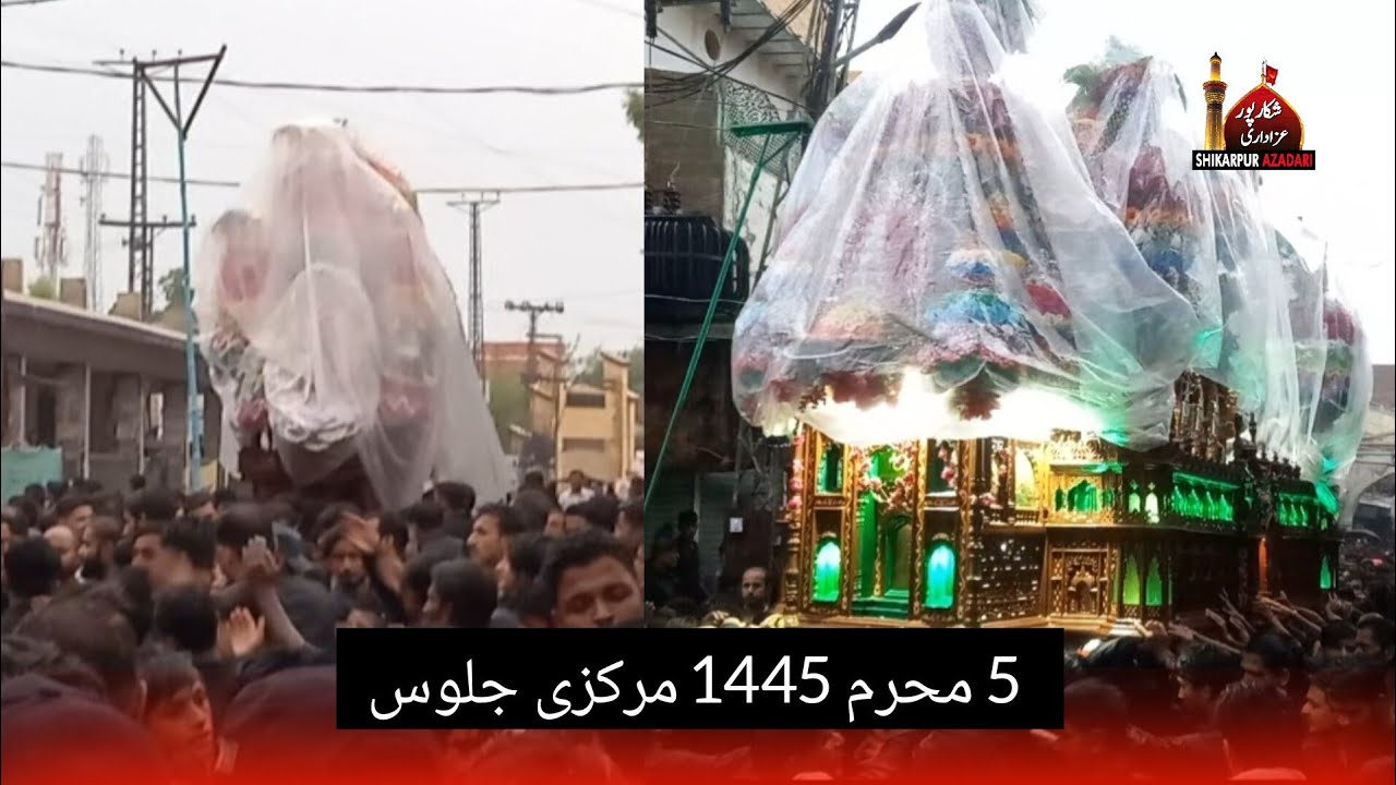 5 Muharam 1445/2023 | Markazi Julos Masjid Jo Matam Shikarpur, Sindh #5muharam #shikarpurazadari