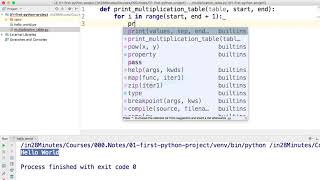 video5 3 Step 03   Execise   Write Multiplication Table Method with PyCharm