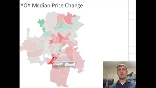 Which areas in San Antonio show housing price drops of 15%+?