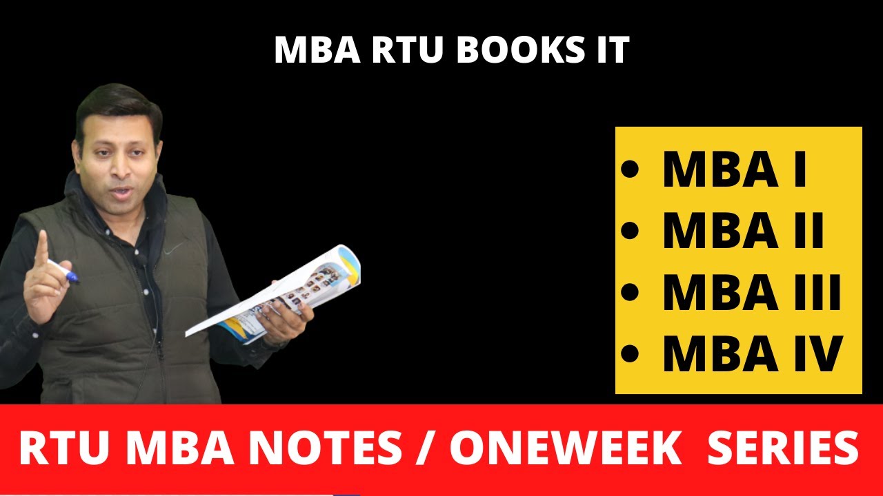 MBA RTU BOOKS IT |MBA|RTU|ONE WEEK SERIES |