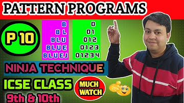 Part 10 Ninja Technique to solve Patter programs || alphabet/string pattern