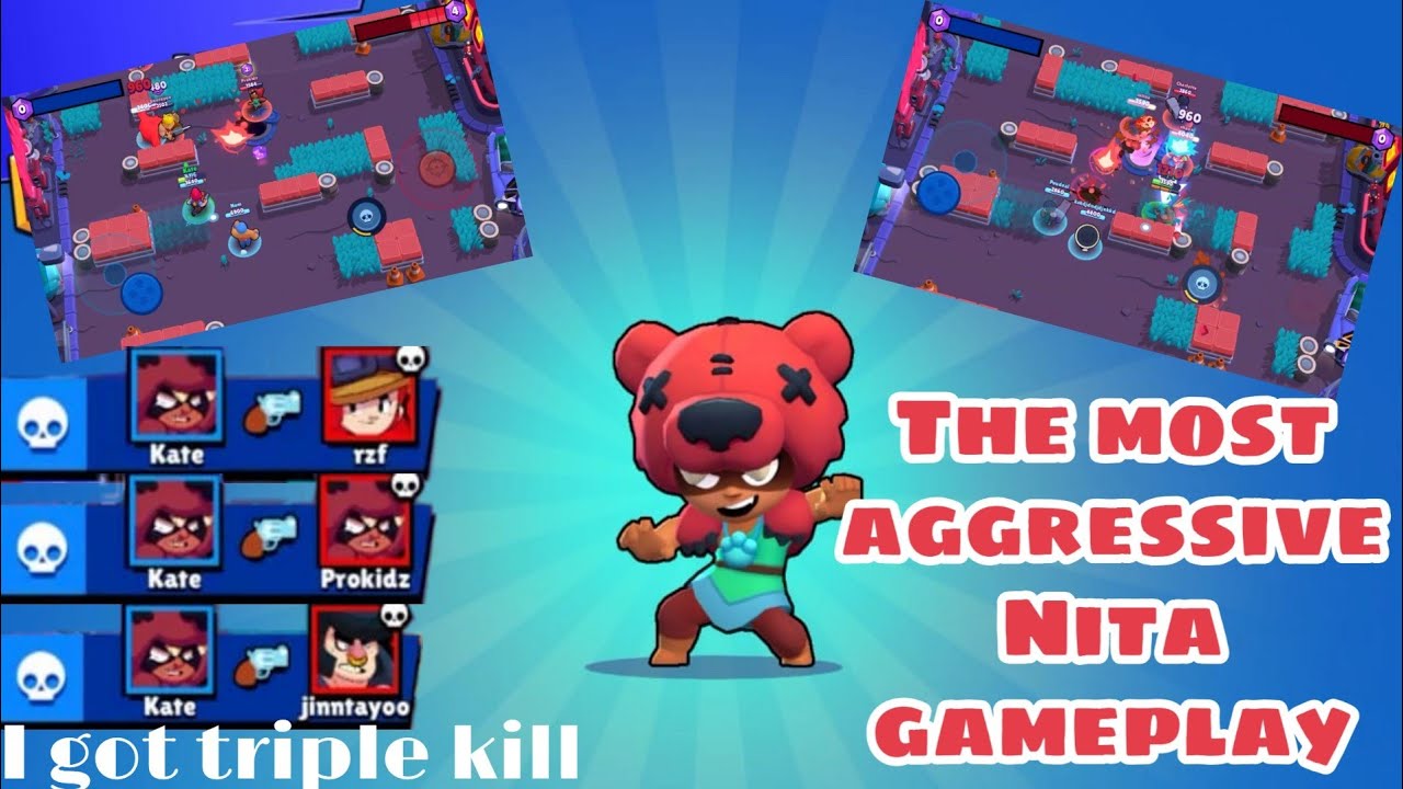 the-most-aggressive-nita-gameplay-brawl-stars-youtube