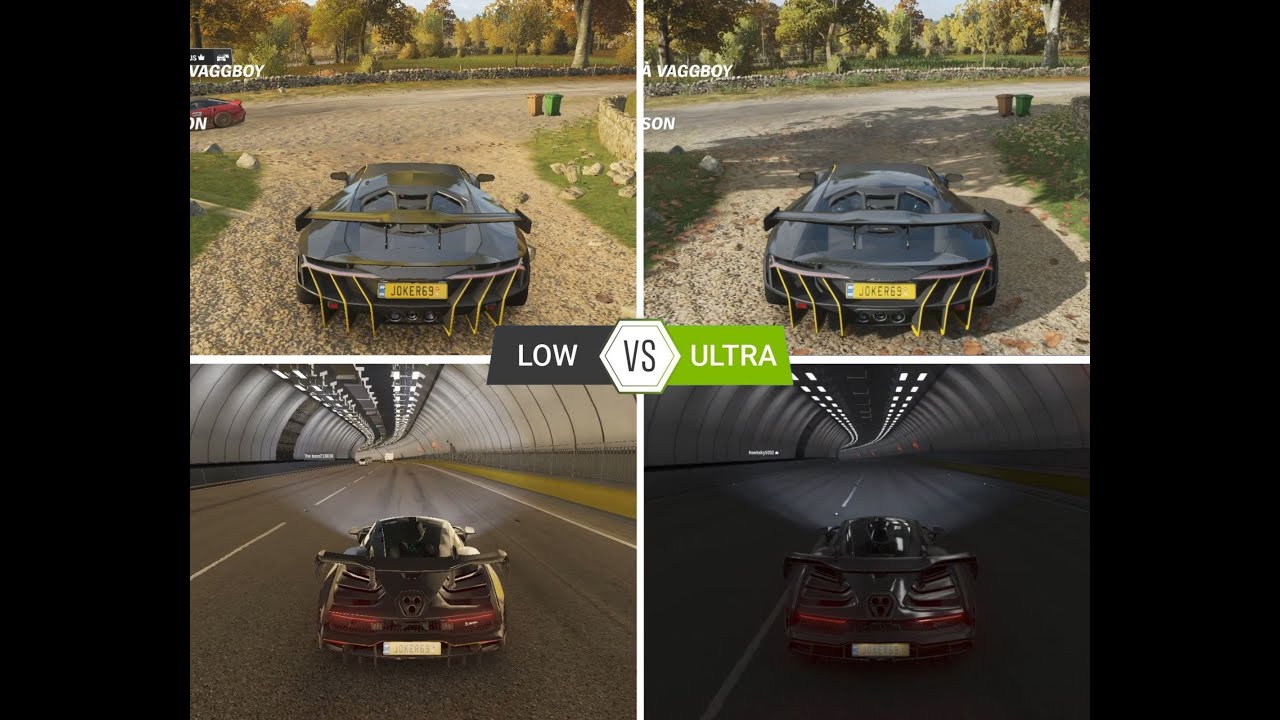 Forza Horizon 4 - LOW VS ULTRA graphique ( Ryzen 5 3600 , RTX 2060 , 2X16 go RAM 3200 Corsair RS )