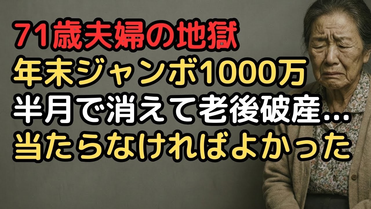 年末ジャンボ1000万円が当たったのに老後破産…71歳夫婦を襲った「想定外の出費」と親族トラブルの悪夢