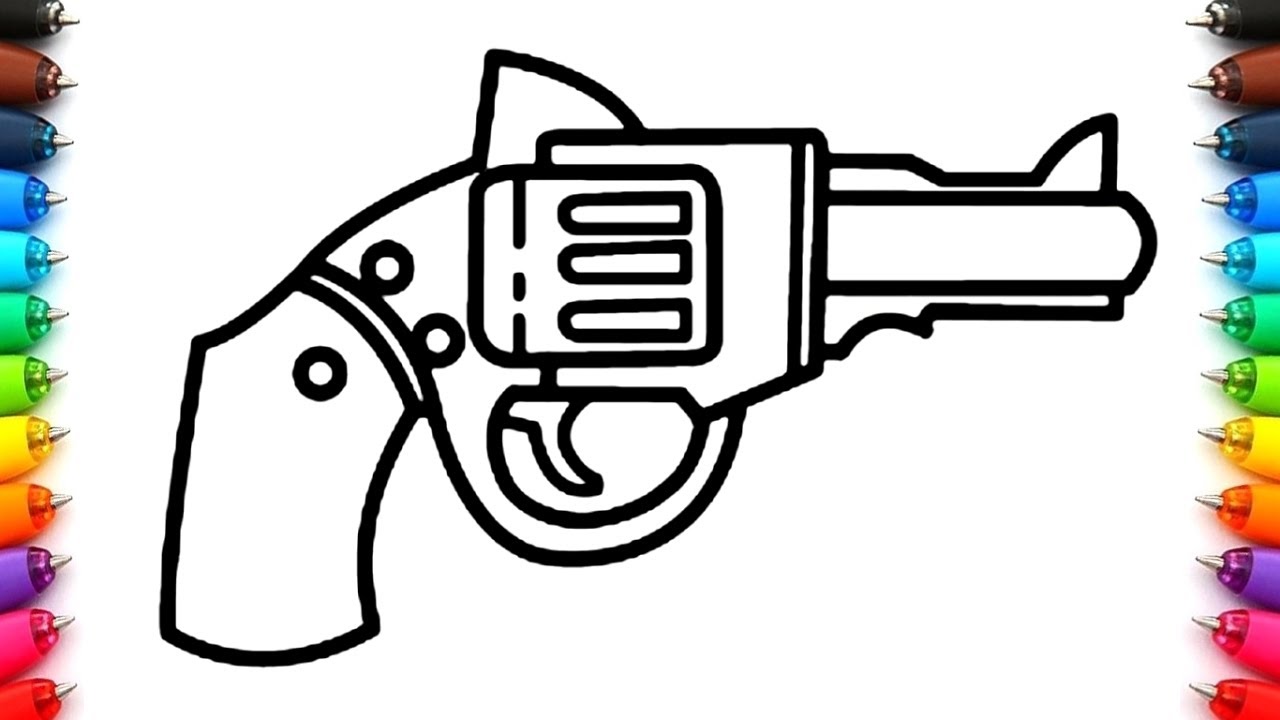 Como Dibujar una Pistola(Revolver) | Dibujo de Arma | Dibujos Faciles |  Colorear Dibujos para Pintar - thptnganamst.edu.vn