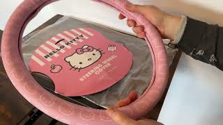 See this Sanrio hello kitty steering wheel cover up close!