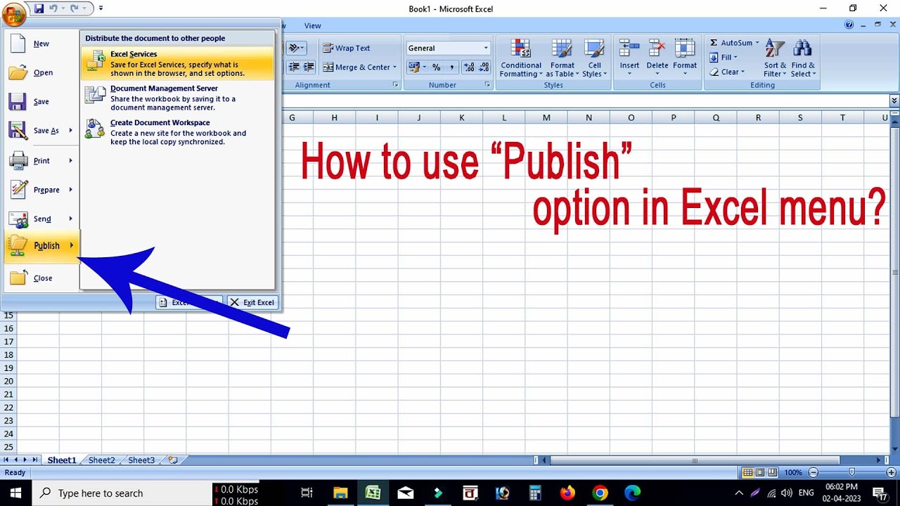 How to use "Publish" option in MS Excel? [Class- 8] 