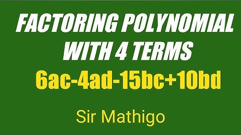 Factoring polynomials with 4 terms (in Filipino)