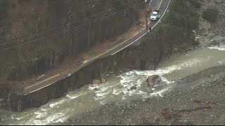 Road fallen away near Ojai