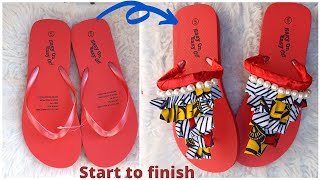 Watch me Slay these Flip flops! DIY Slipper/Flip flop Sandals with Ankara- Beautarie