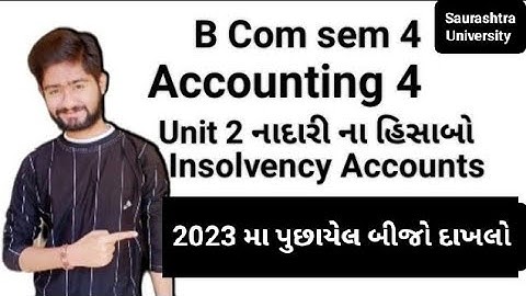 B Com Sem 4 Accounting 4 unit 2 Insolvency Accounts