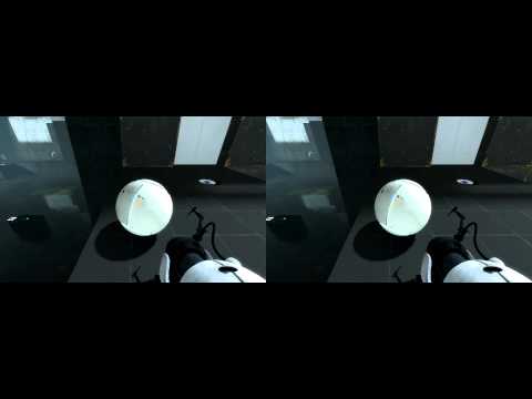 [HD] [3D] Playing Games in 3D : Portal 2 - 3D sphere