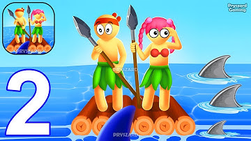 Raft Survivors - Gameplay Walkthrough Part 2 Stickman Raft Survival Ocean Nomad (iOS, Android)