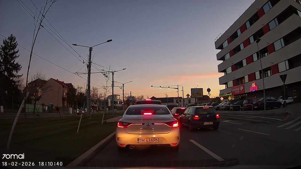 Dashcam Timisoara - zona Bucovina, Bd. Cetatii, Piata 700, Catedrala Mitropolitana - 18 feb. 2026