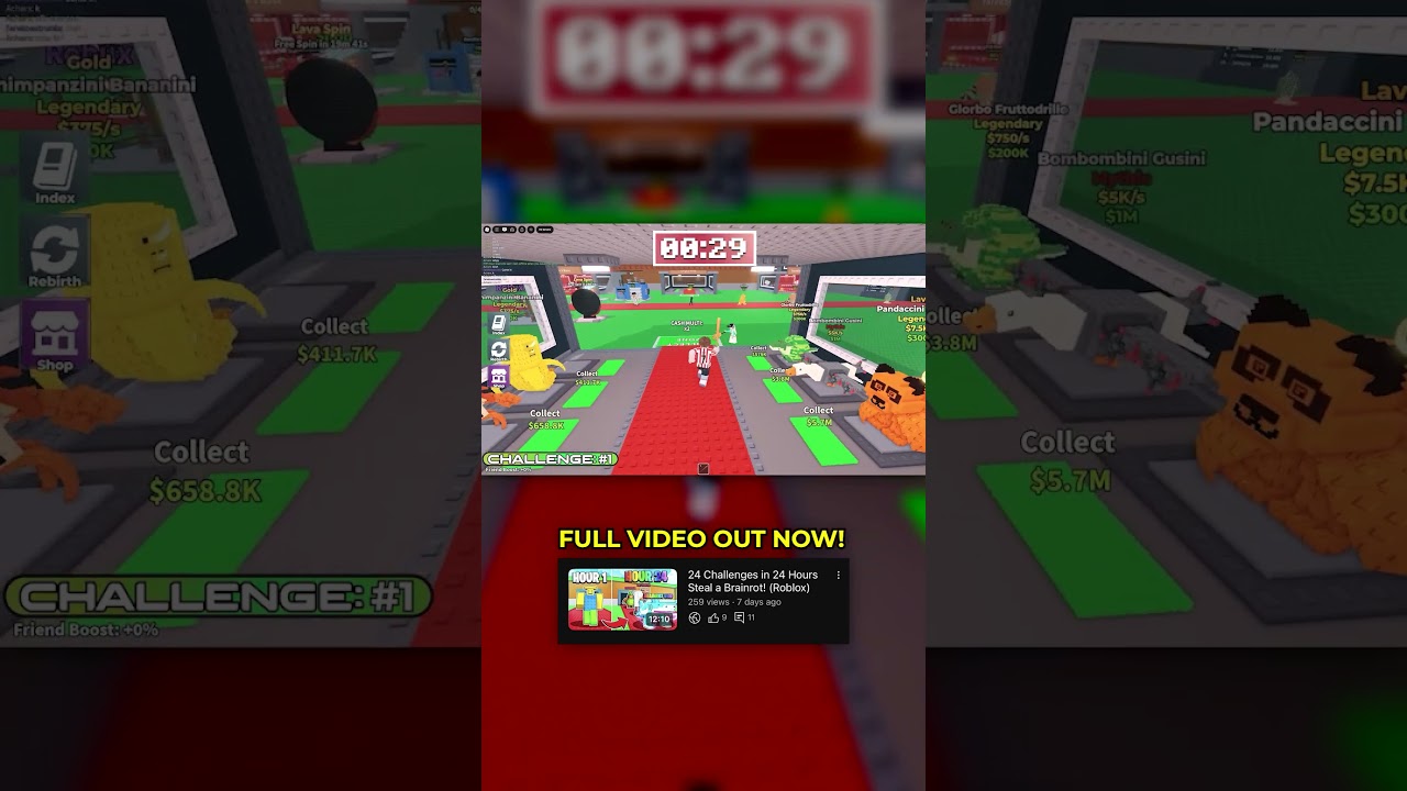 TRAILER: 24 Challenges in 24 Hours Steal a Brainrot! (Roblox) #roblox #stealabrainrot
