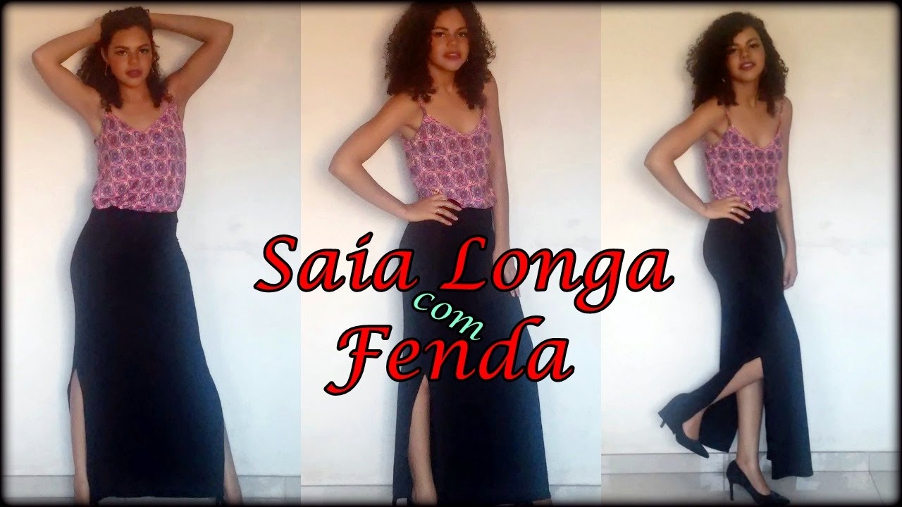 saia longa com fenda frontal