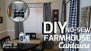 DIY Curtains | No Sew Curtains | Farmhouse Curtain Tutorial