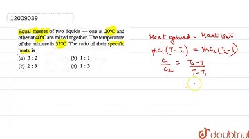 Equal masses of two liquid- one at `20^(@)C` and other at `40^(@)C` are mixed together.The