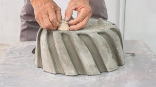 Creative ideas / how to make simple cement flower pots