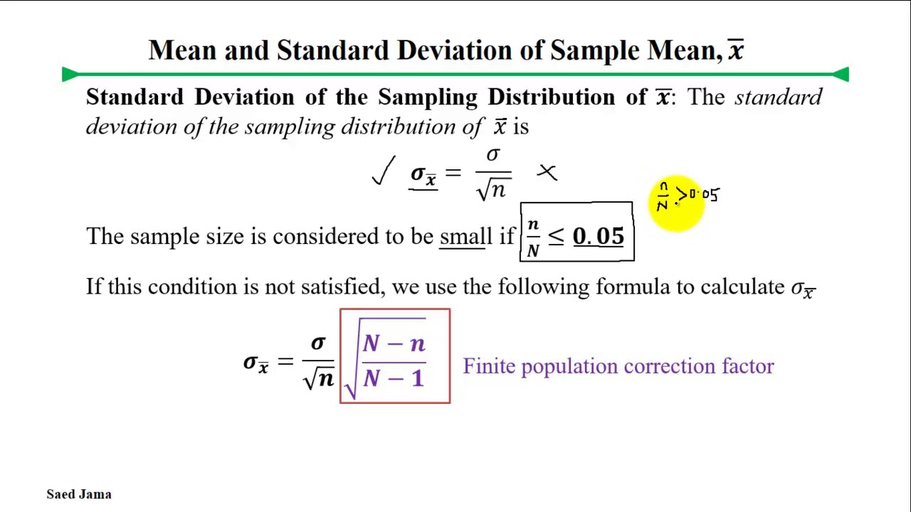 Lecture 1 of 2: Introduction to Mean & Standard deviation of the Sample ...