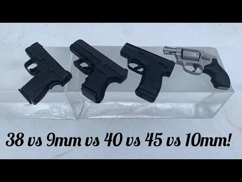 Concealed Carry Gun: gel test showdown! 38 vs 9mm vs 40 S&W vs 45acp vs 10mm