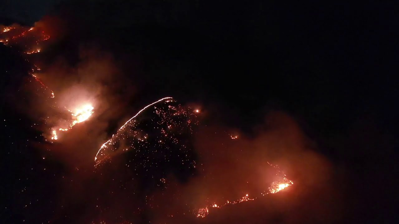 Nighttime Wildfire Drone Footage! - YouTube