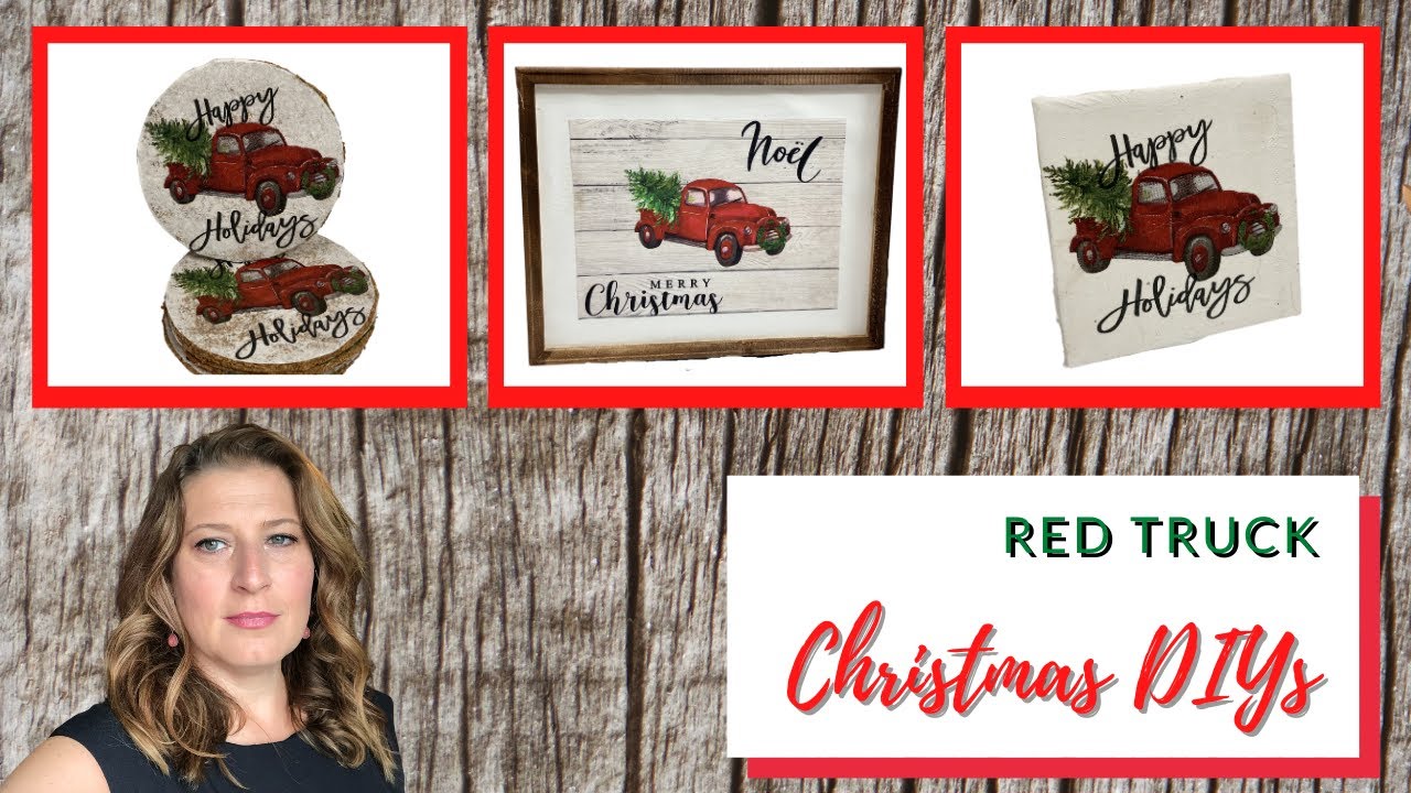 CHRISTMAS DIY RED TRUCK DECOR | EASY FARMHOUSE CHRISTMAS DECOR | BUDGET FRIENDLY DIYS
