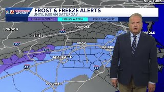 Triad Saturday AM Frost. Dry through Sunday evening
