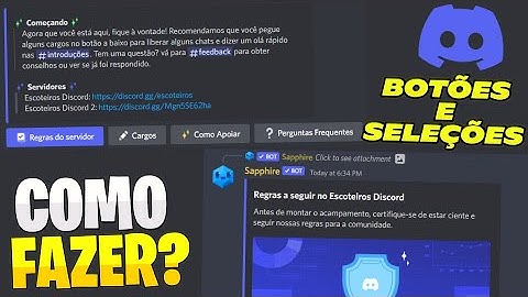 COMO CRIAR BOTÕES E MENU DE SELEÇÃO COM MENSAGEM NA SAPPHIRE! - Discord