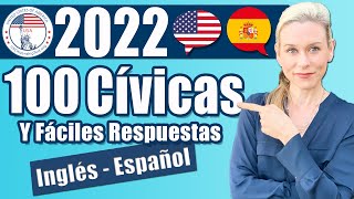 2022 LAS 100 PREGUNTAS Y RESPUESTAS Cívicas (versión 2008). En ingles y español  LA CIUDADANIA USA.