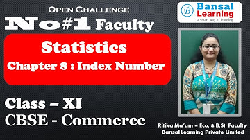 Class 11 Commerce Statistics for Economics Chapter 8 - Index Number by Ritika Ma