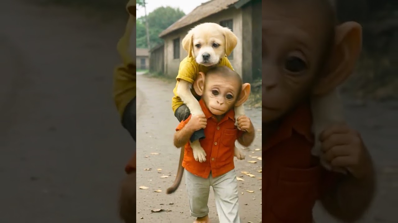 Monkey saves dog's life 