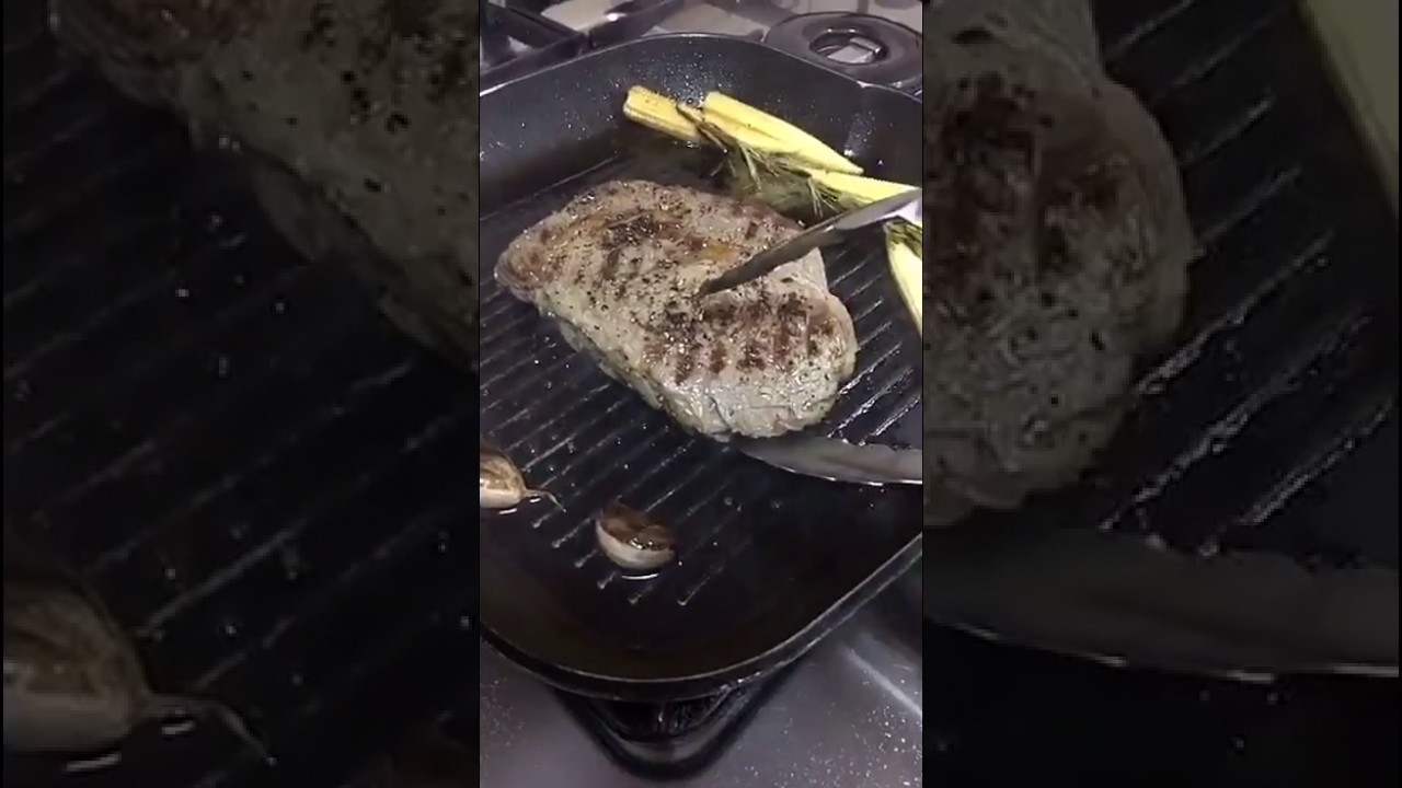 ستيك لحم مع صوص مشروم _ عمر الكندري